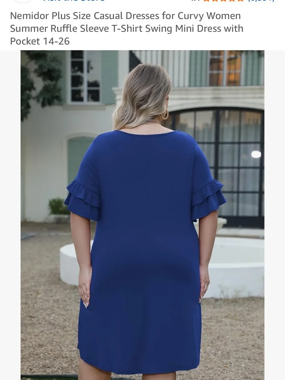 Cocktail swing dress with ruffle sleeves - Picture 9 of 15